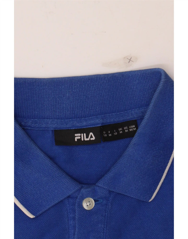 FILA Mens Polo Shirt Medium Blue Cotton Vintage Fila and Second-Hand Fila from Messina Hembry 