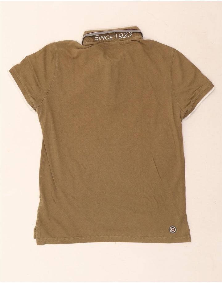 Colmar Mens Graphic Polo Shirt Medium Khaki Cotton