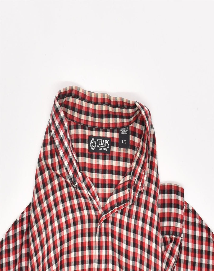 CHAPS Mens Shirt Large Red Check Cotton | Vintage | Thrift | Second-Hand | Used Clothing | Messina Hembry 