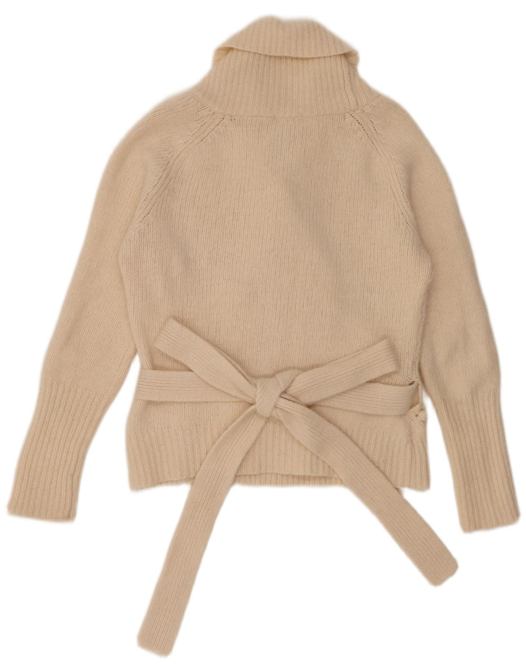 Ted Baker Womens Wrap Cardigan Sweater Size 4 Large Beige Wool