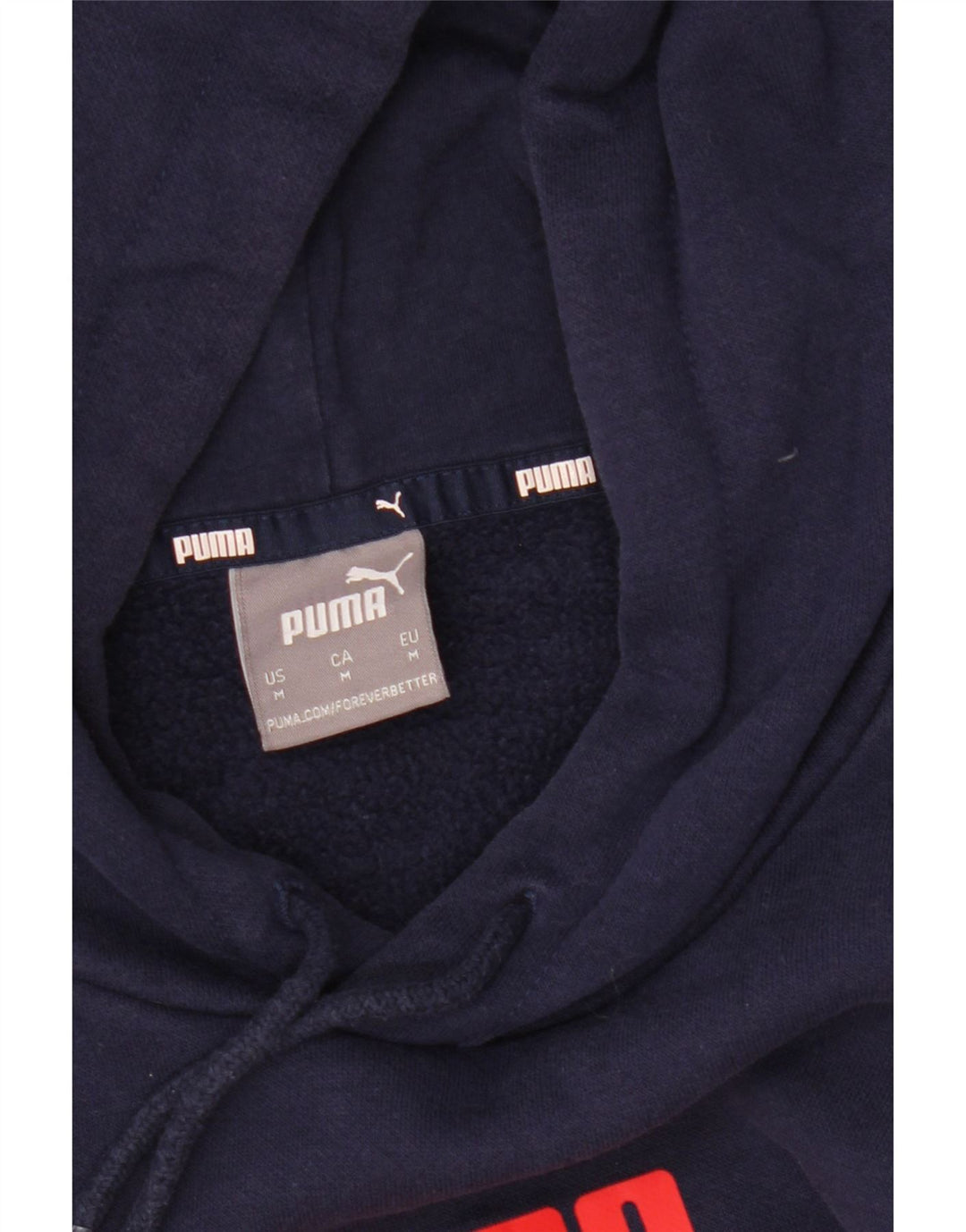 Puma Mens Graphic Hoodie Jumper Medium Red Colourblock