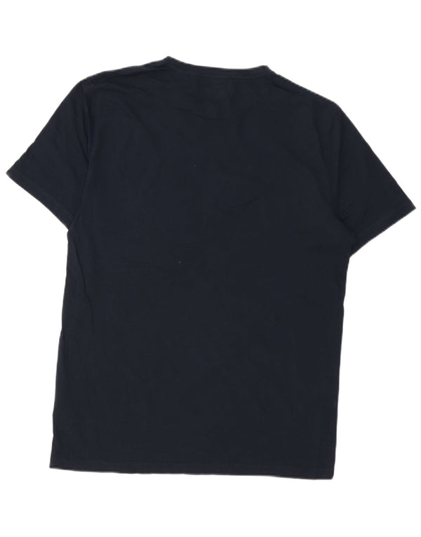Reiss Mens T-Shirt Top Large Navy Blue Cotton