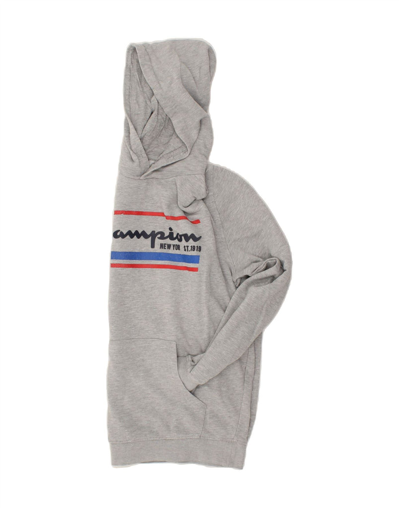 CHAMPION Mens Graphic Hoodie Jumper Medium Grey Cotton | Vintage Champion | Thrift | Second-Hand Champion | Used Clothing | Messina Hembry 