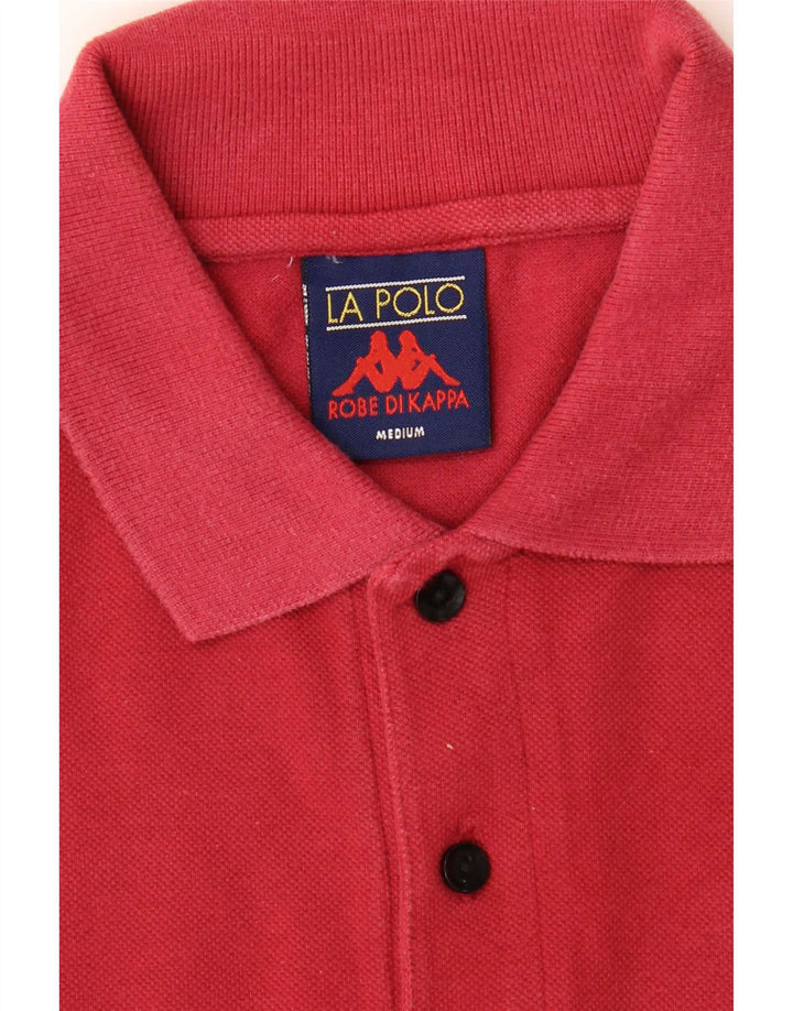 Kappa Mens Long Sleeve Polo Shirt Medium Red Cotton