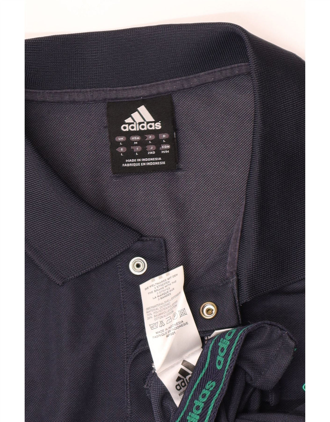 Adidas Mens Polo Shirt Large Navy Blue Polyester