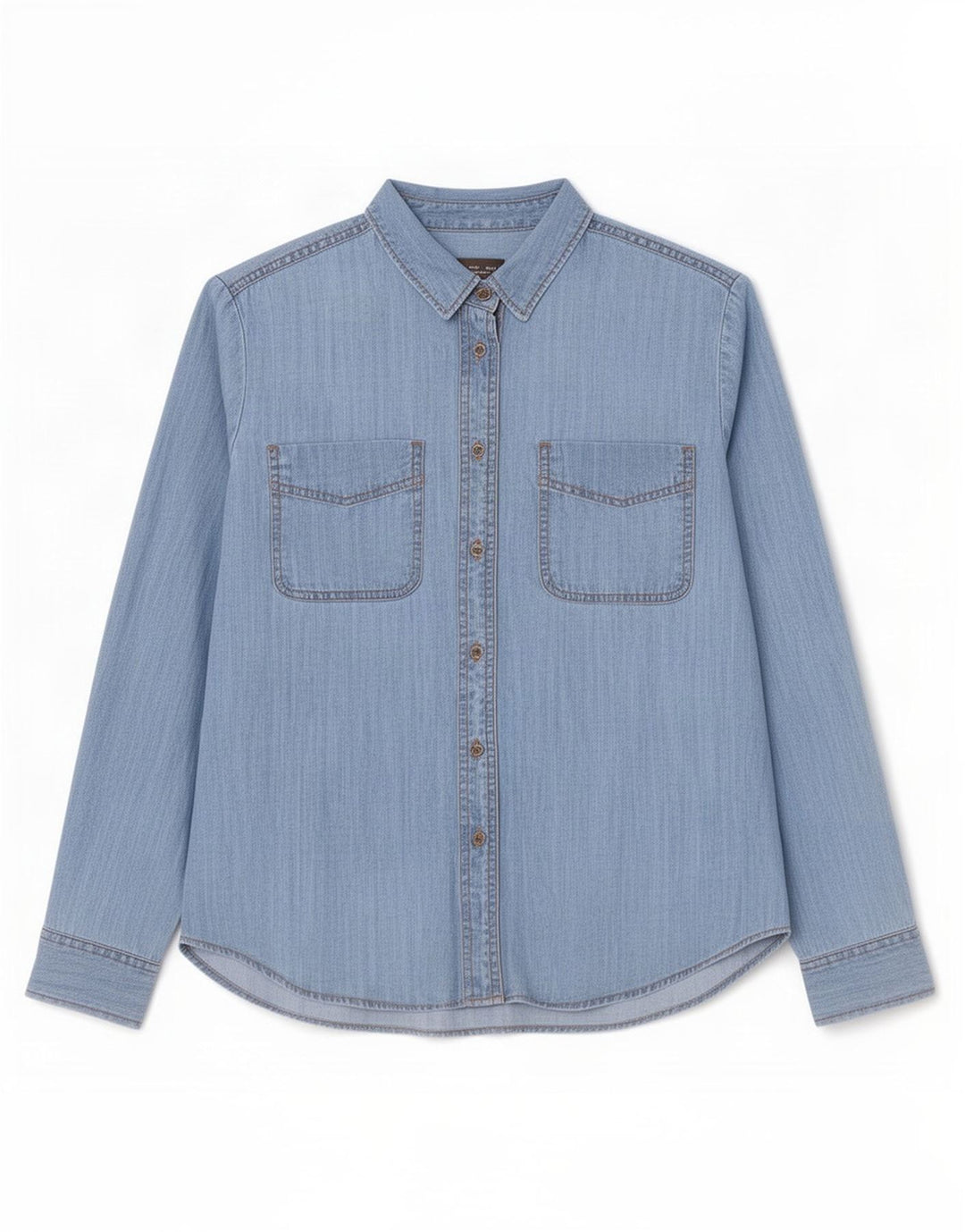 Marks & Spencer Womens Oversized Denim Shirt UK 10 Small Blue Lyocell