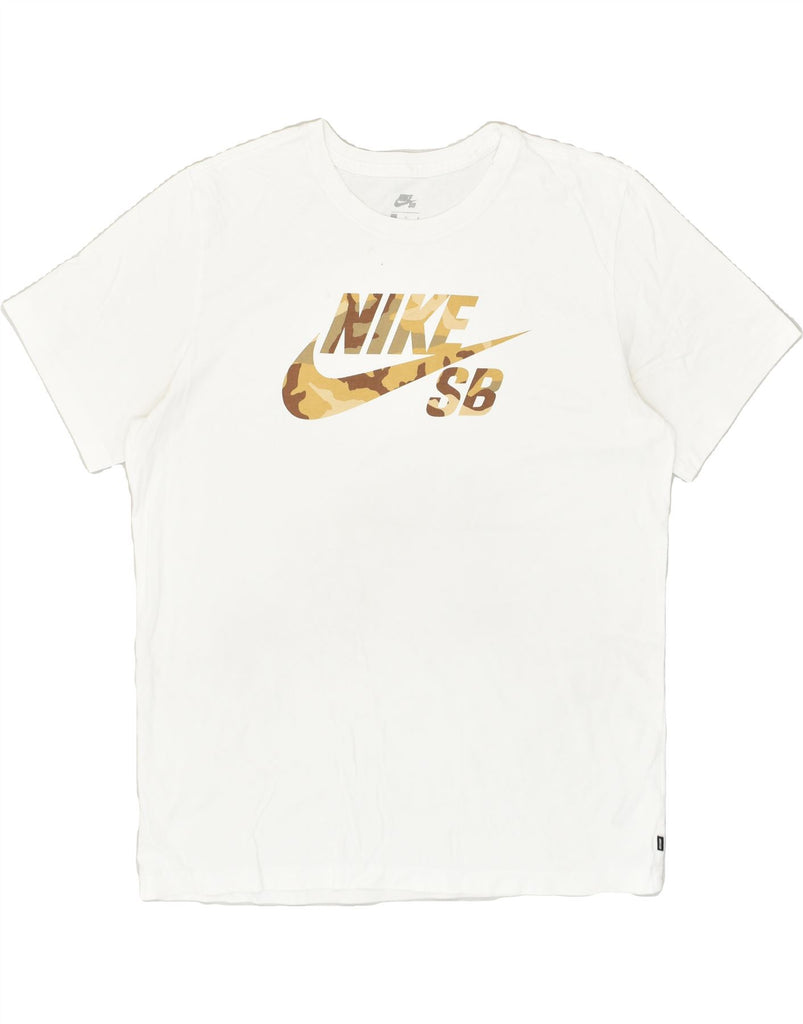 NIKE Mens Graphic T-Shirt Top Large White Cotton | Vintage Nike | Thrift | Second-Hand Nike | Used Clothing | Messina Hembry 