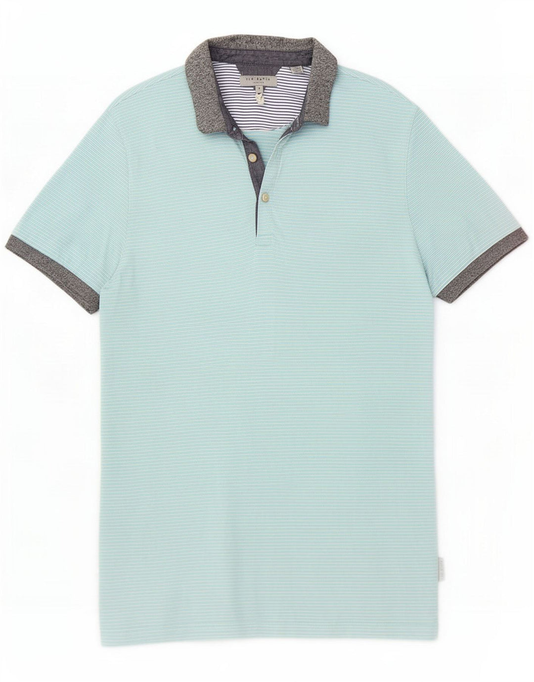 Ted Baker Mens Polo Shirt Size 3 Medium Blue Striped Cotton