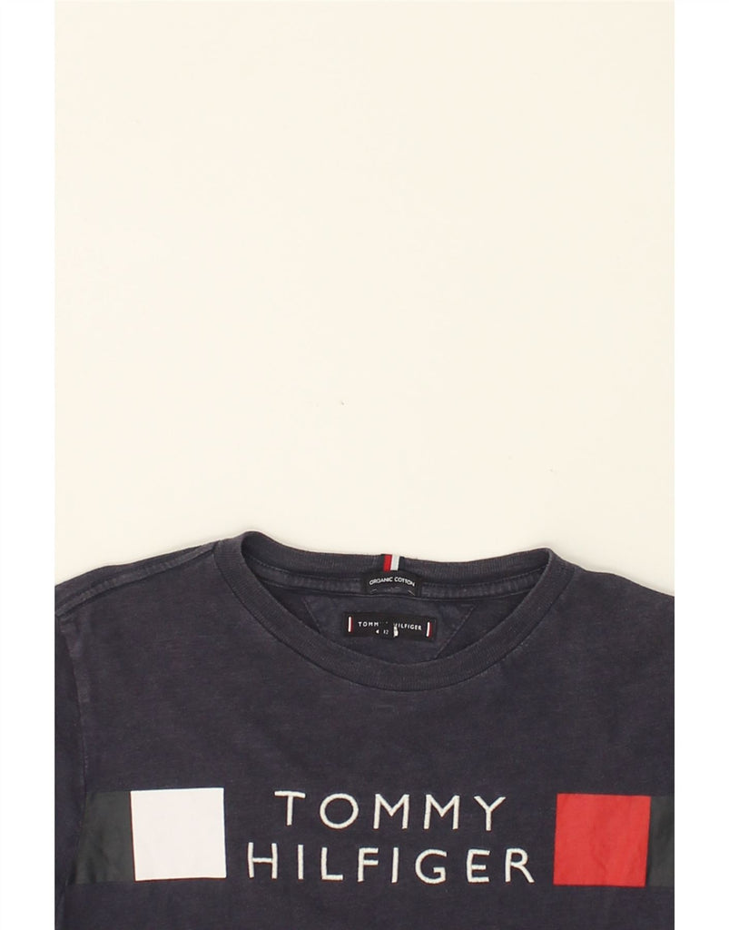 TOMMY HILFIGER Boys Graphic T-Shirt Top 11-12 Years Navy Blue Cotton | Vintage Tommy Hilfiger | Thrift | Second-Hand Tommy Hilfiger | Used Clothing | Messina Hembry 