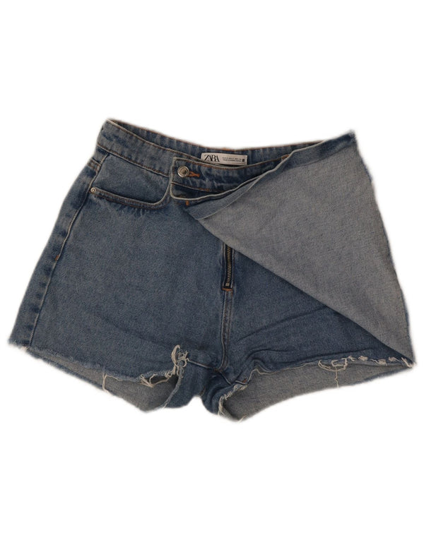 Zara Womens Denim Shorts Small W26  Blue Cotton