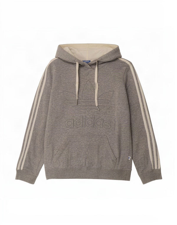 Adidas Womens Graphic Hoodie Jumper UK 10 Small Grey Cotton