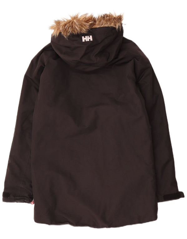 Helly Hansen Mens Hooded Parka Jacket UK 36 Small Black Polyester