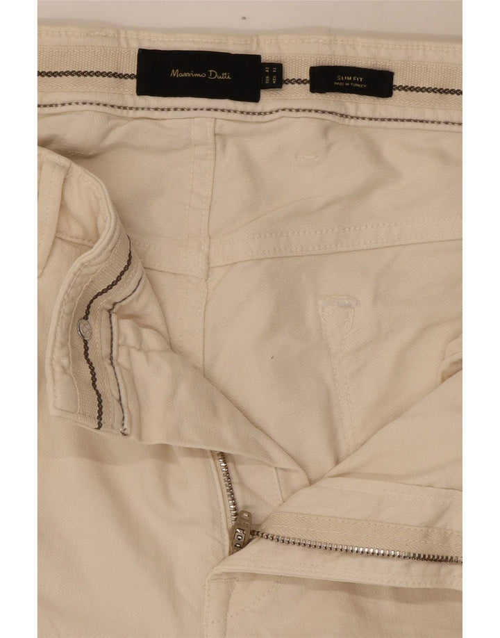 Massimo Dutti Womens Slim Jeans EU 42 Large W32 L31 White Cotton