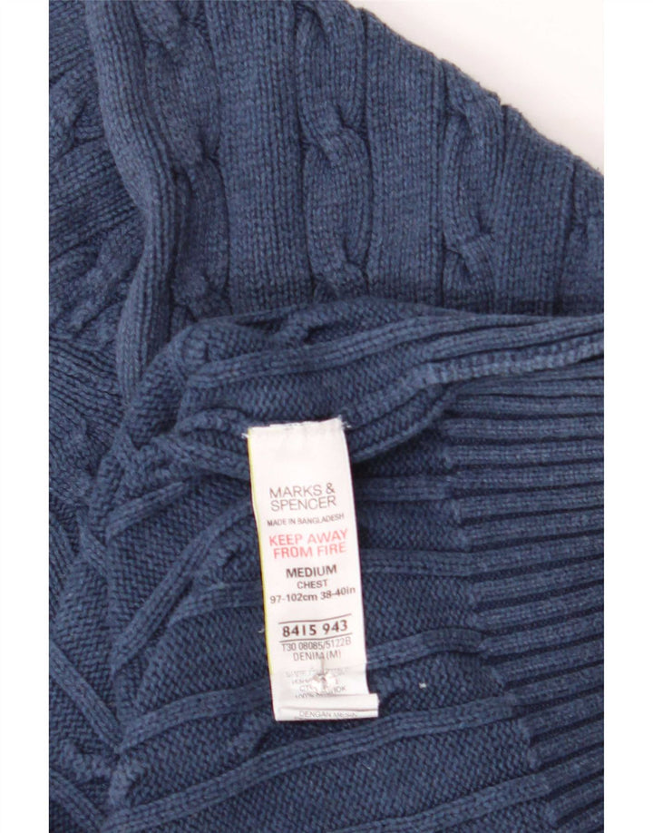 Marks & Spencer Mens Blue Harbour Crew Neck Jumper Sweater Medium Navy