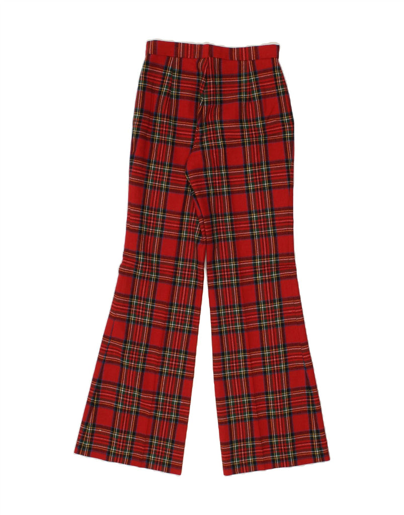 VINTAGE Womens Flare Casual Trousers W26 L31 Red Vintage Vintage and Second-Hand Vintage from Messina Hembry 