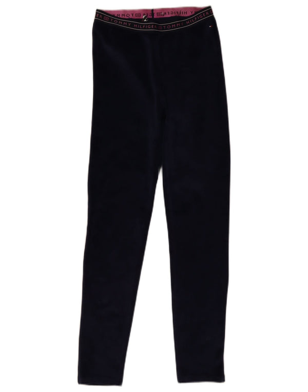 Tommy Hilfiger Girls Graphic Leggings 15-16 Years Navy Blue Polyester