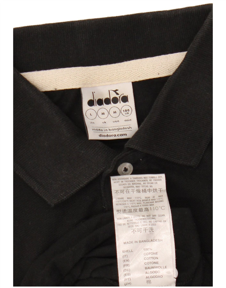 Diadora Mens Polo Shirt Medium Black Cotton