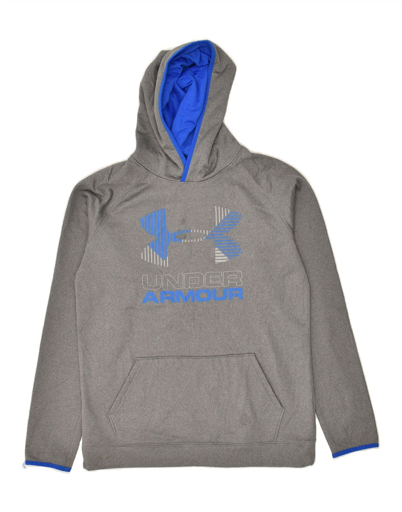 UNDER ARMOUR Boys Cold Gear Graphic Hoodie Jumper 13-14 Years XL Grey | Vintage Under Armour | Thrift | Second-Hand Under Armour | Used Clothing | Messina Hembry 