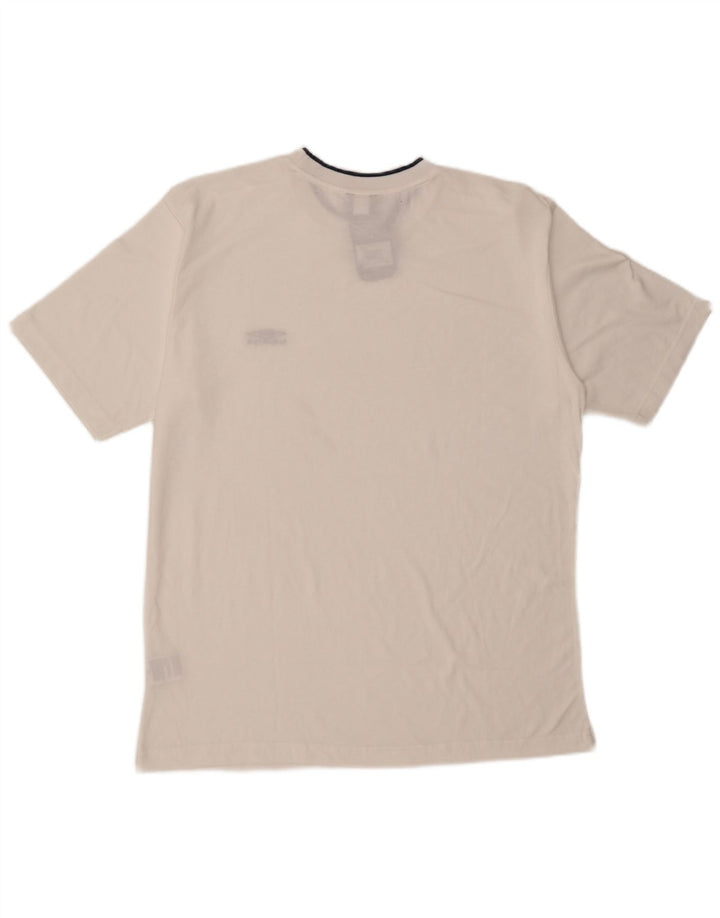 Umbro Mens T-Shirt Top Large White Polyester