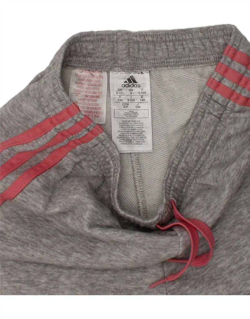 ADIDAS Girls Sport Shorts 9-10 Years Grey Cotton | Vintage Adidas | Thrift | Second-Hand Adidas | Used Clothing | Messina Hembry 