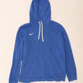 Nike Mens Hoodie Jumper Large Blue Cotton