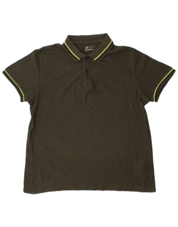 Lotto Mens Life's Polo Shirt Large Khaki Cotton