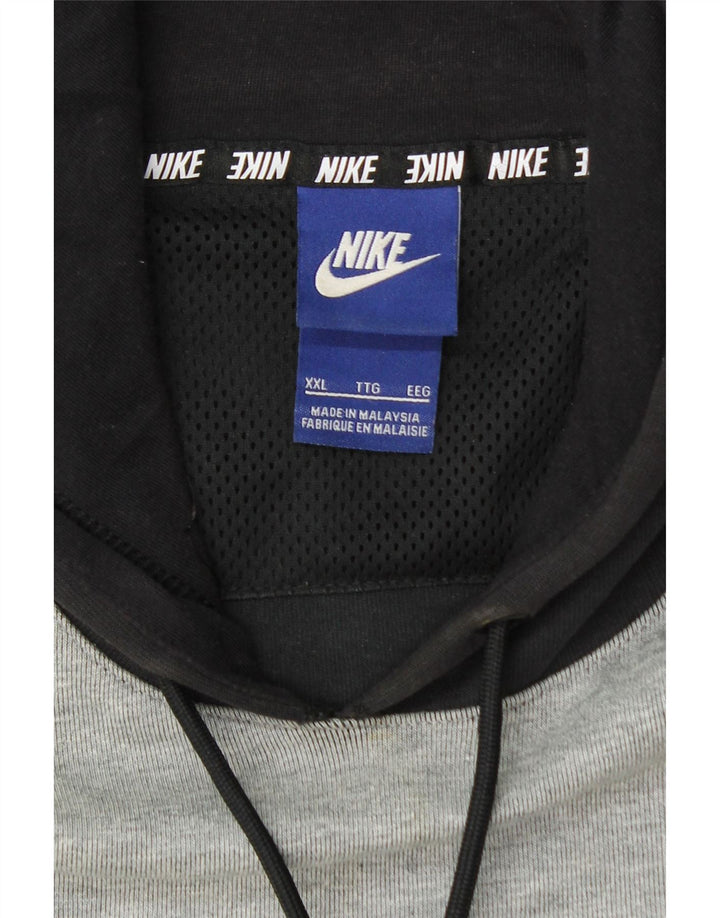 Nike Mens Hoodie Jumper 2XL Grey Colourblock