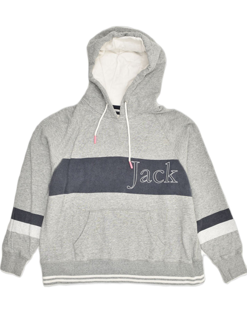 JACK WILLS Womens Oversized Graphic Hoodie Jumper UK 16 Large  Grey | Vintage Jack Wills | Thrift | Second-Hand Jack Wills | Used Clothing | Messina Hembry 