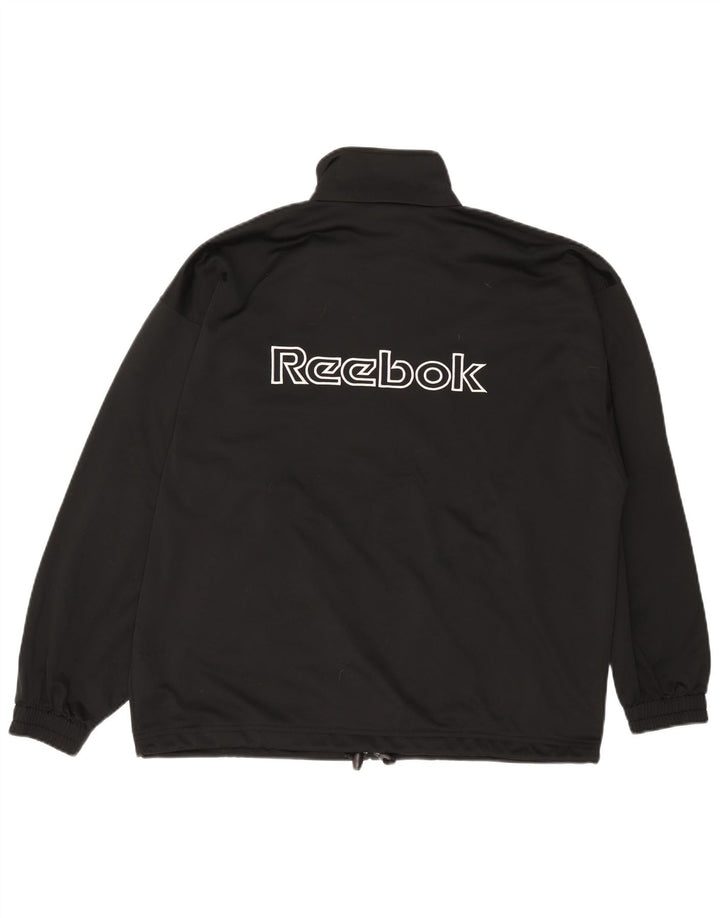Reebok Mens Graphic Loose Fit Tracksuit Top Jacket Small Black Polyester