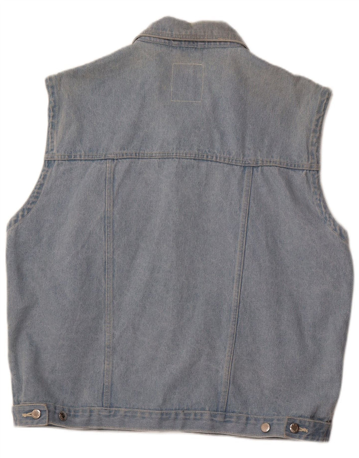 MARCEL CLAIR Mens Denim Gilet UK 42 XL Blue Cotton