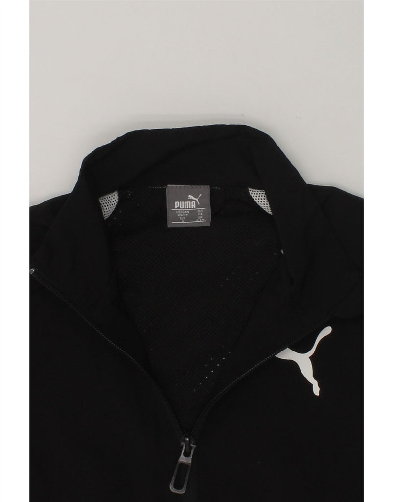 PUMA Boys Tracksuit Top Jacket 5-6 Years Black Polyester | Vintage Puma | Thrift | Second-Hand Puma | Used Clothing | Messina Hembry 