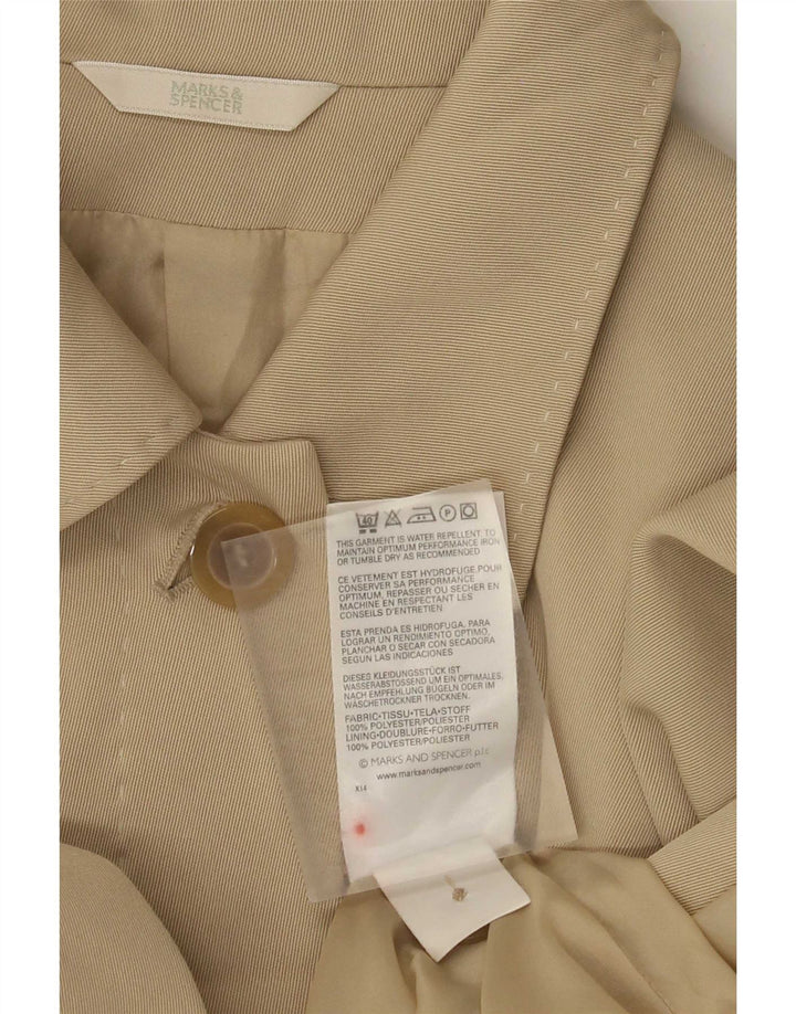 Marks & Spencer Womens Standard Fit Overcoat UK 18 XL Beige Polyester