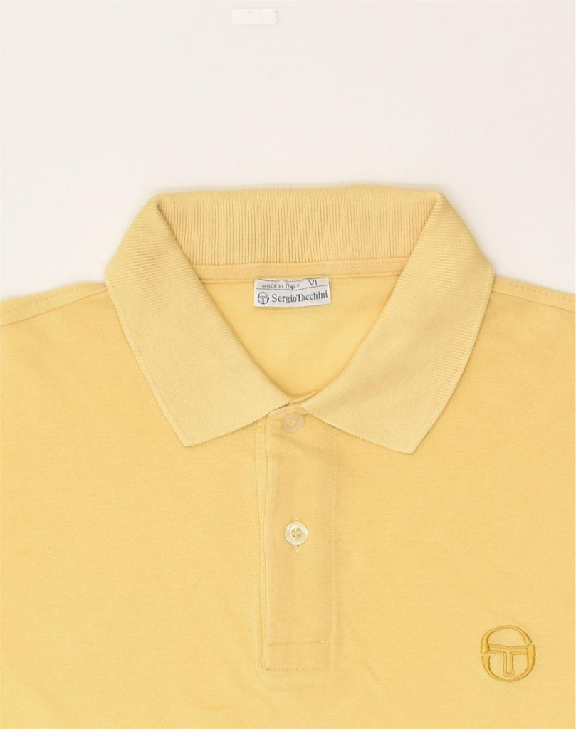 SERGIO TACCHINI Mens Polo Shirt Medium Yellow Cotton | Vintage Sergio Tacchini | Thrift | Second-Hand Sergio Tacchini | Used Clothing | Messina Hembry 