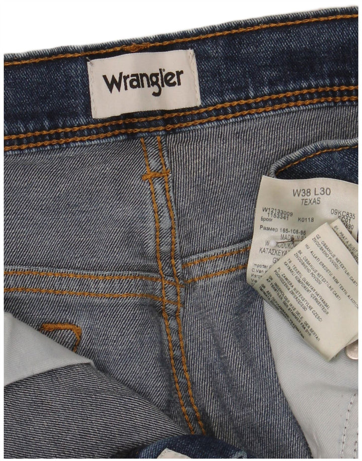 Wrangler Mens Texas Straight Jeans W38 L30 Blue Cotton