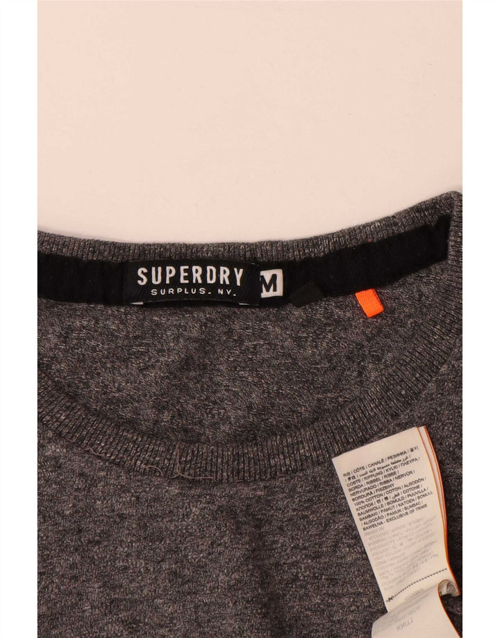 Superdry Mens Top Long Sleeve Medium Grey Cotton