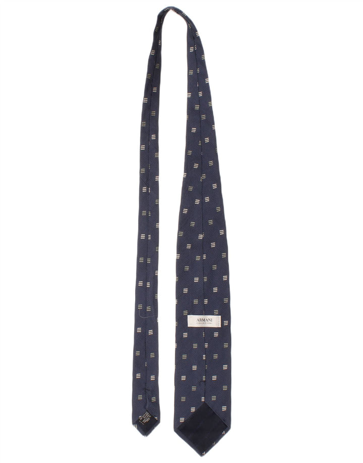 Armani Collezioni Mens Tie One Size Blue Geometric Silk Classic