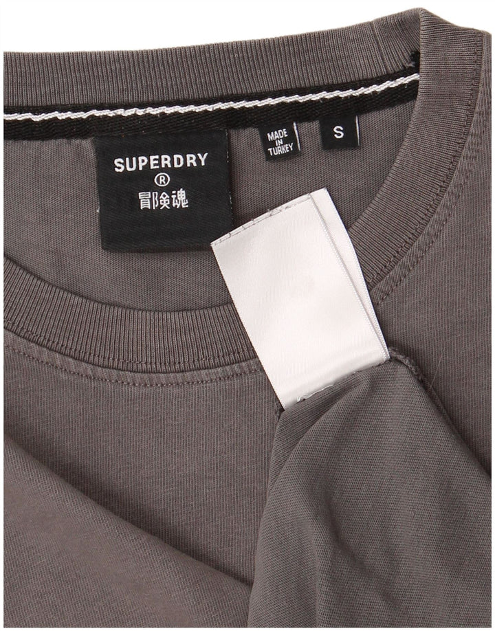 SUPERDRY Mens T-Shirt Top Small Grey Cotton
