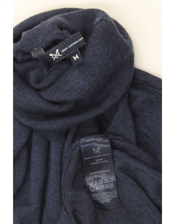 Crew Clothing Mens Roll Neck Jumper Sweater Medium Navy Blue Merino Wool