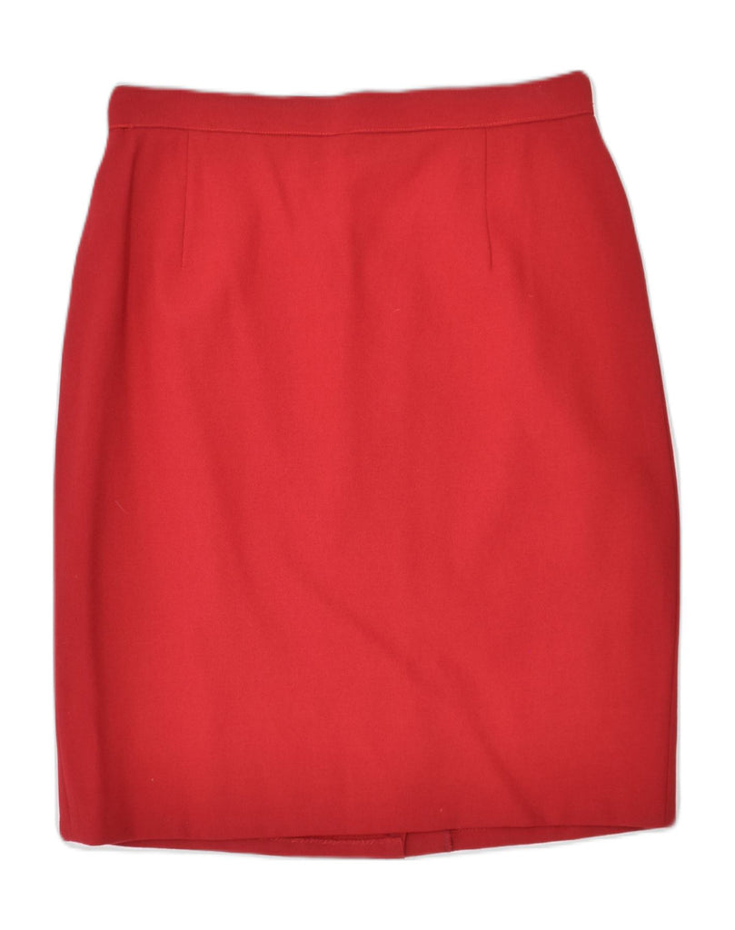 VALENTINO Womens Pencil Skirt IT 44 Medium W28 Red Wool | Vintage | Thrift | Second-Hand | Used Clothing | Messina Hembry 
