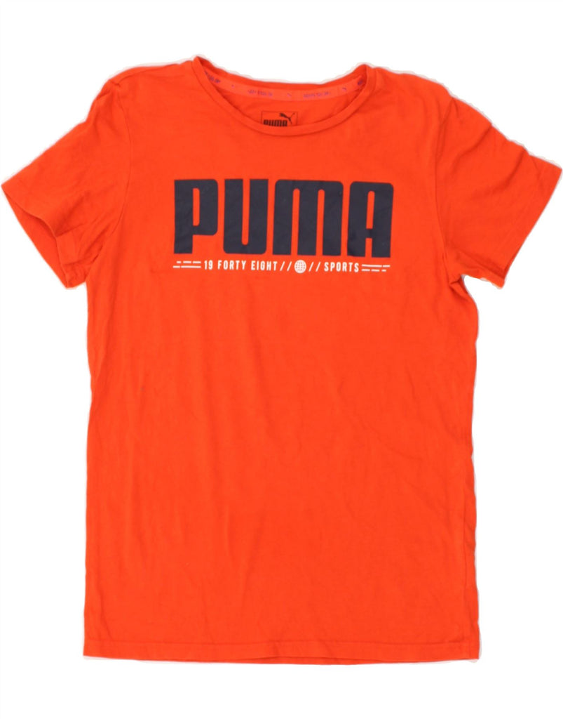 PUMA Boys Graphic T-Shirt Top 13-14 Years Orange Cotton | Vintage Puma | Thrift | Second-Hand Puma | Used Clothing | Messina Hembry 