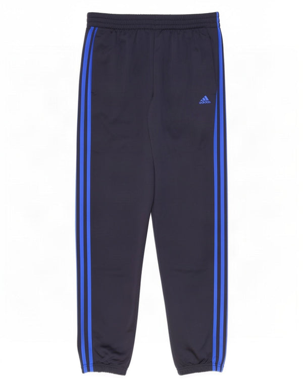 Adidas Boys Tracksuit Trousers Joggers 15-16 Years Navy Blue Polyester