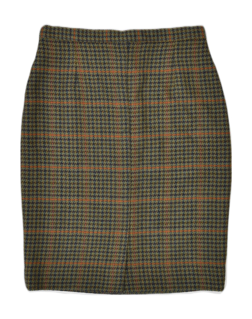 VINTAGE Womens Pencil Skirt IT 44 Medium W28 Green Houndstooth Wool | Vintage | Thrift | Second-Hand | Used Clothing | Messina Hembry 