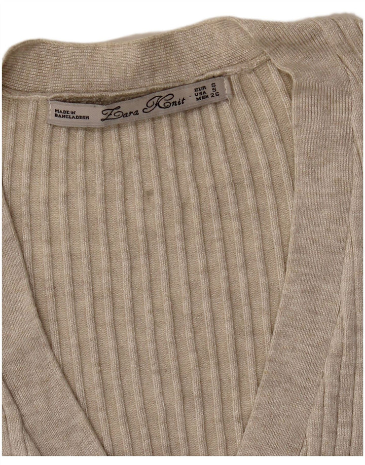 Zara Womens Cardigan Sweater UK 8 Small Beige