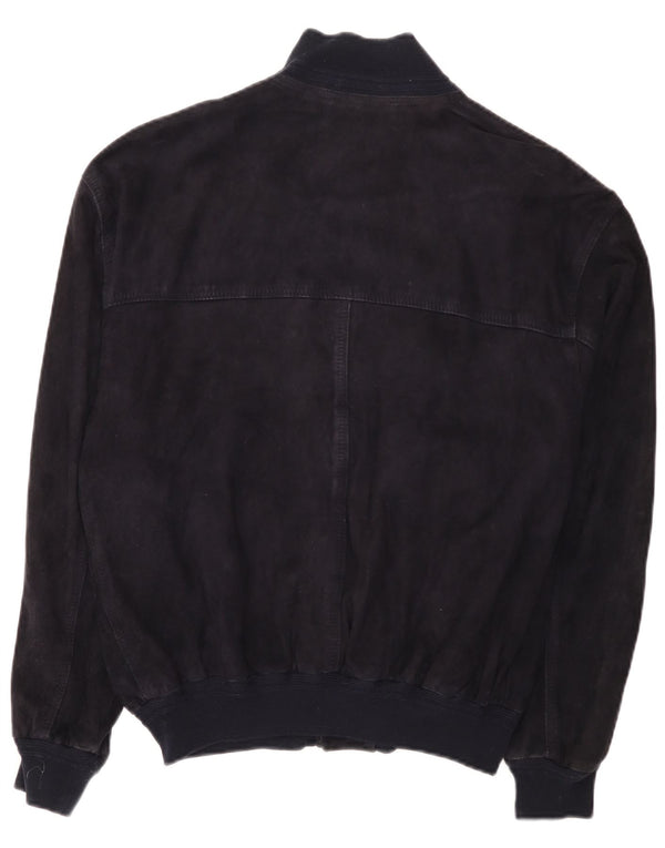 Vintage Mens Bomber Jacket IT 50 Large Navy Blue