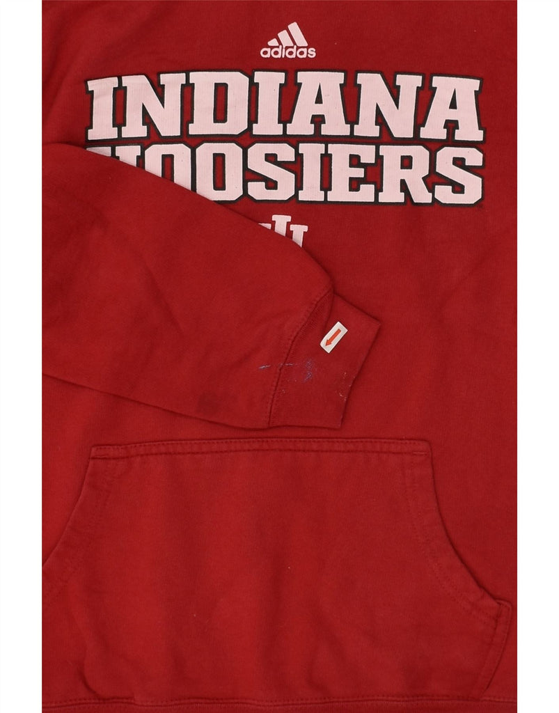 ADIDAS Womens Indiana Hoosiers Graphic Hoodie Jumper UK 18 XL Red Cotton | Vintage Adidas | Thrift | Second-Hand Adidas | Used Clothing | Messina Hembry 