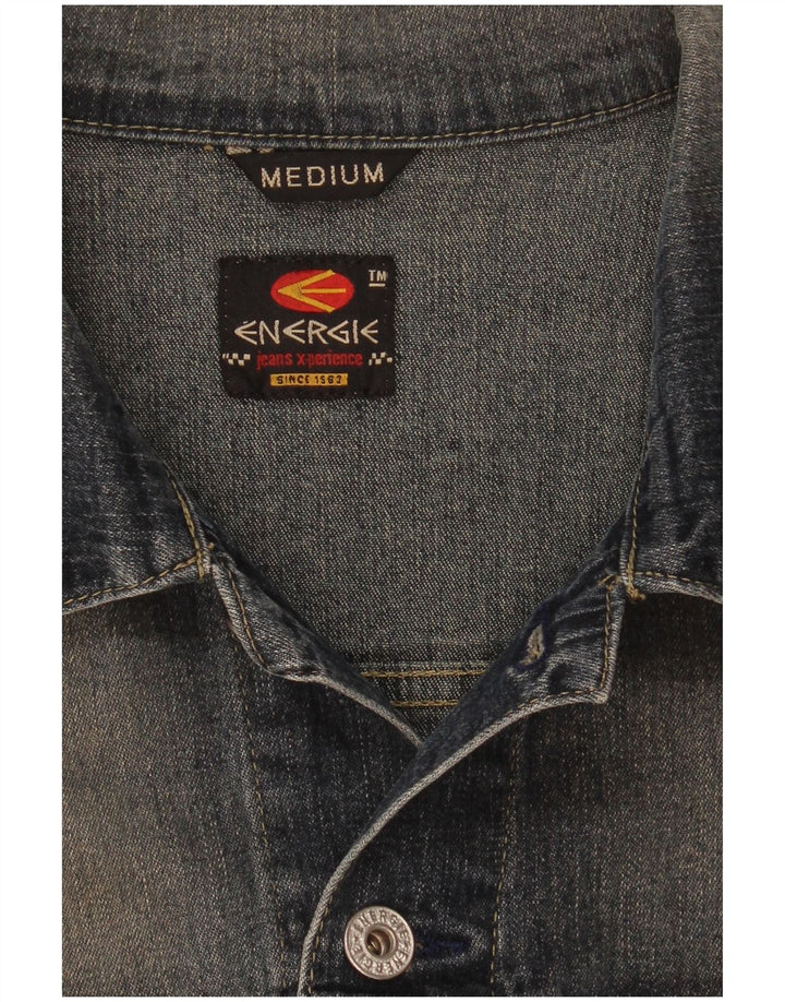 Energie Womens Denim Jacket UK 14 Medium Blue Cotton