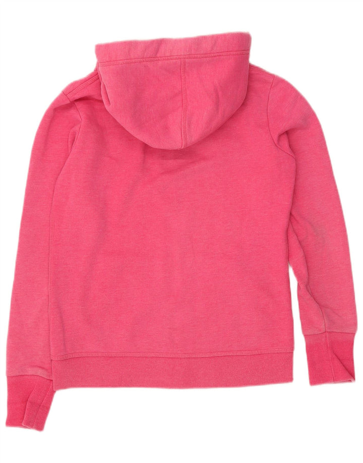 SUPERDRY Womens Zip Hoodie Sweater UK 14 Medium Pink Cotton