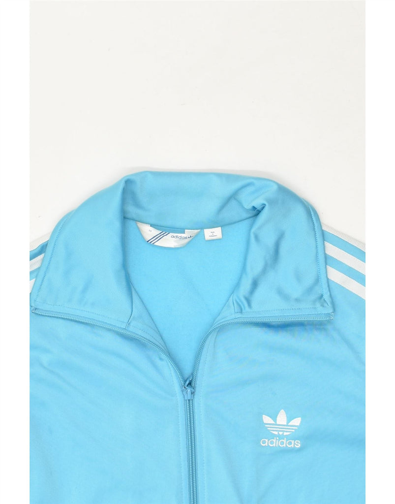 ADIDAS Womens Graphic Tracksuit Top Jacket EU 38 Small Blue Polyester | Vintage Adidas | Thrift | Second-Hand Adidas | Used Clothing | Messina Hembry 