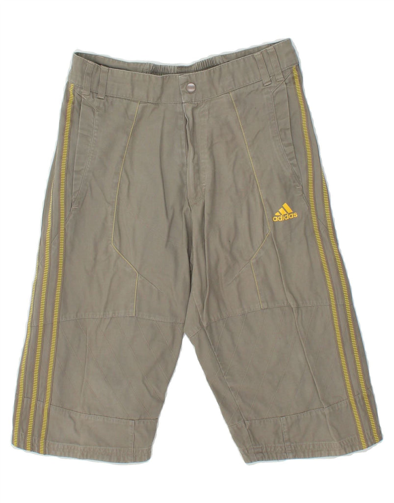 ADIDAS Boys Graphic Bermuda Shorts 9-10 Years W24 Beige Cotton | Vintage Adidas | Thrift | Second-Hand Adidas | Used Clothing | Messina Hembry 