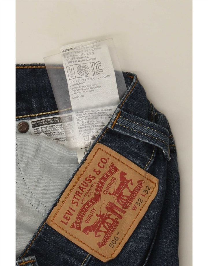 Levi's Mens 506 Straight Jeans W32 L32 Blue Cotton